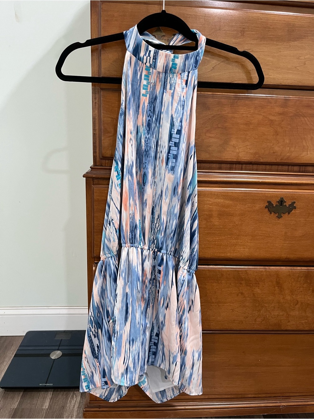 Women’s Blue and Peach Halter Romper